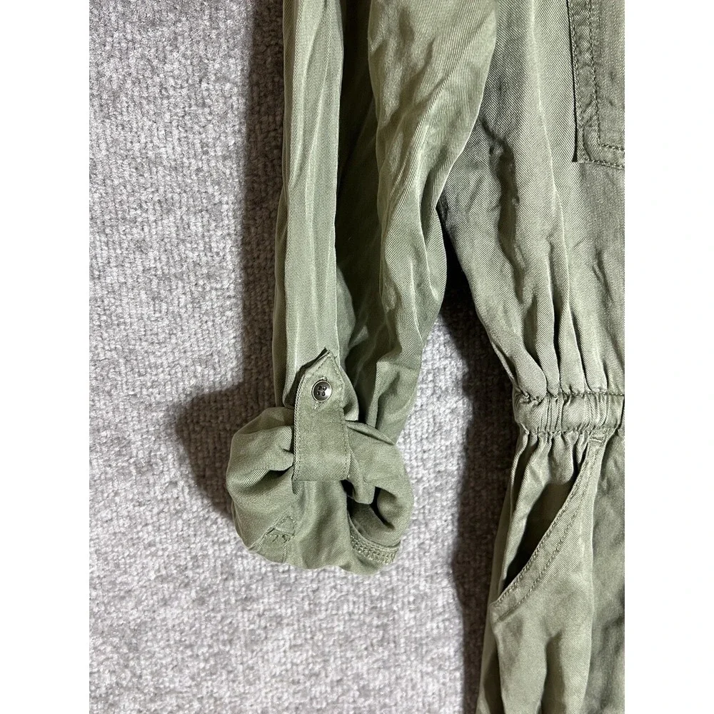 Old Navy Long Sleeve Jogger Leg Utility Jumpsuit Girls Size XL 14 Green Pockets